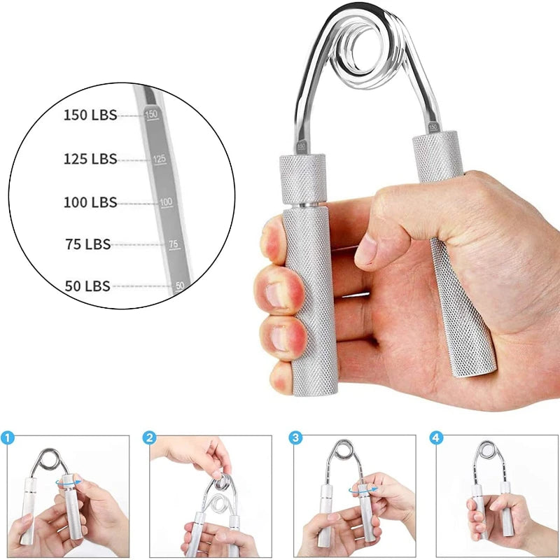 Metal Hand Grips 50-350LBS Strength Training Finger Grip Exercise Fitness Rehabilitation Shape Muscles Portable Hand Grippers