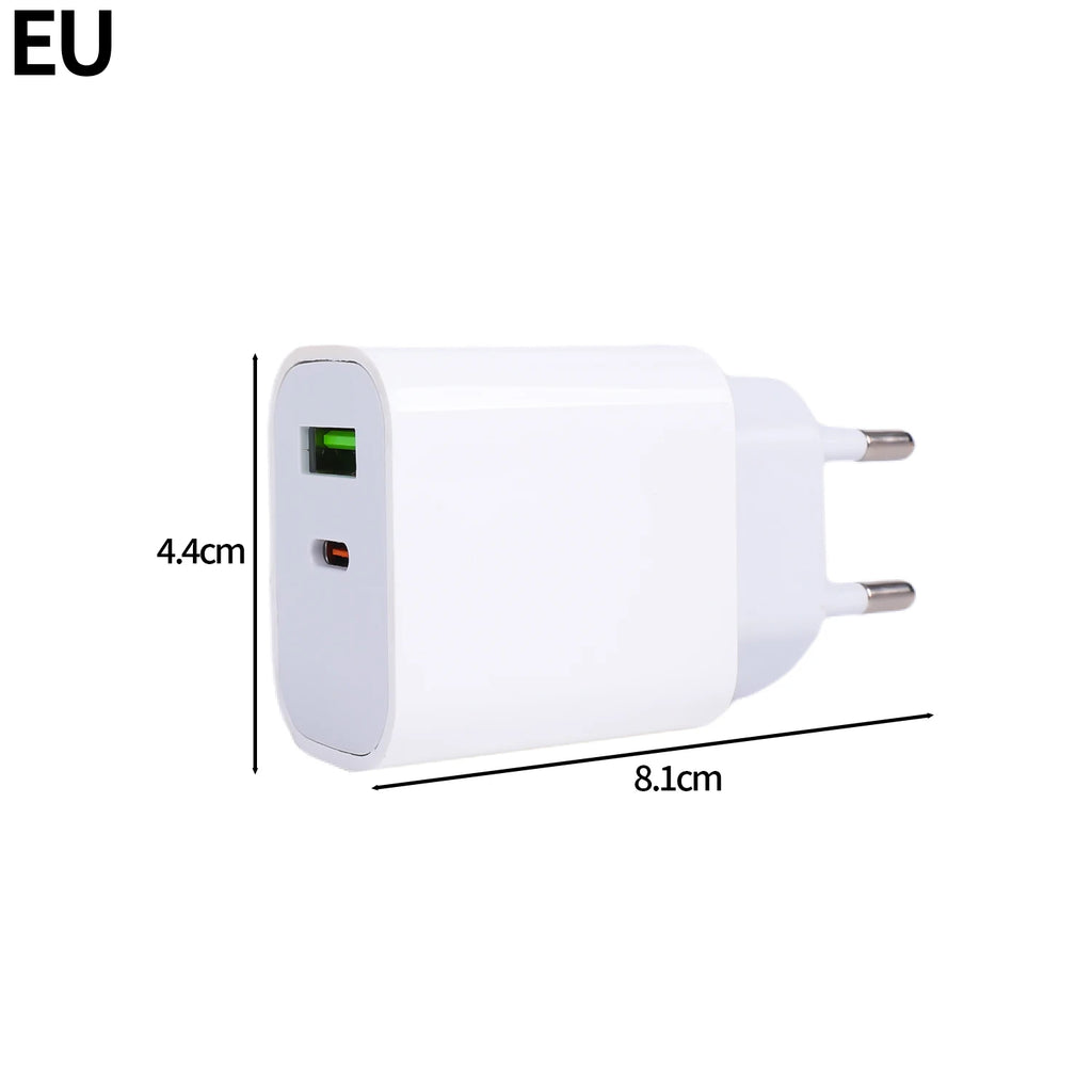 5V 2.4A USB PD Fast Charger for Iphone Ipad Samsung Xiaomi Huawei Tablet Laptop Universal 20W Quick Charging Adapter US EU Plug