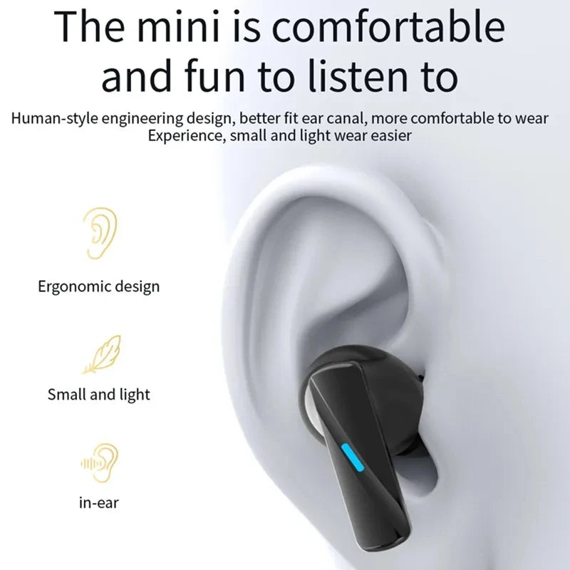Wireless Bluetooth Headphone In-Ear Earplugs Sleep Noise Reduction Sliding Cover Headset Sports Game Earphones with Mic