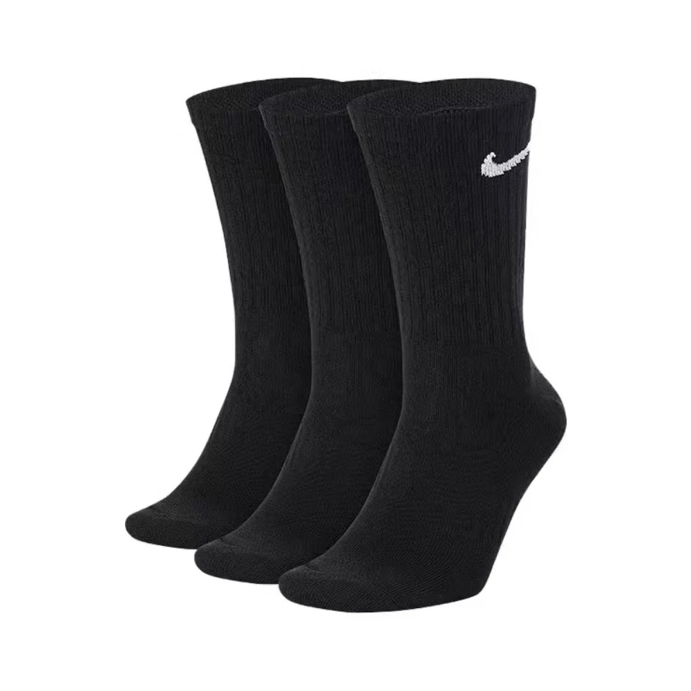 Logo Athletic High-Top Socks Training Mid-Calf Socks Unisex Style Combo Pack White SX7676-100