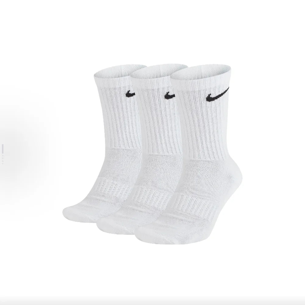 Logo Athletic High-Top Socks Training Mid-Calf Socks Unisex Style Combo Pack White SX7676-100