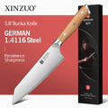 5.83 Inch Choice Bunka Chef Knife German Steel Olive Wood Handle Copper Rivets 56±2 HRC anti Rust Exquisite Packaging