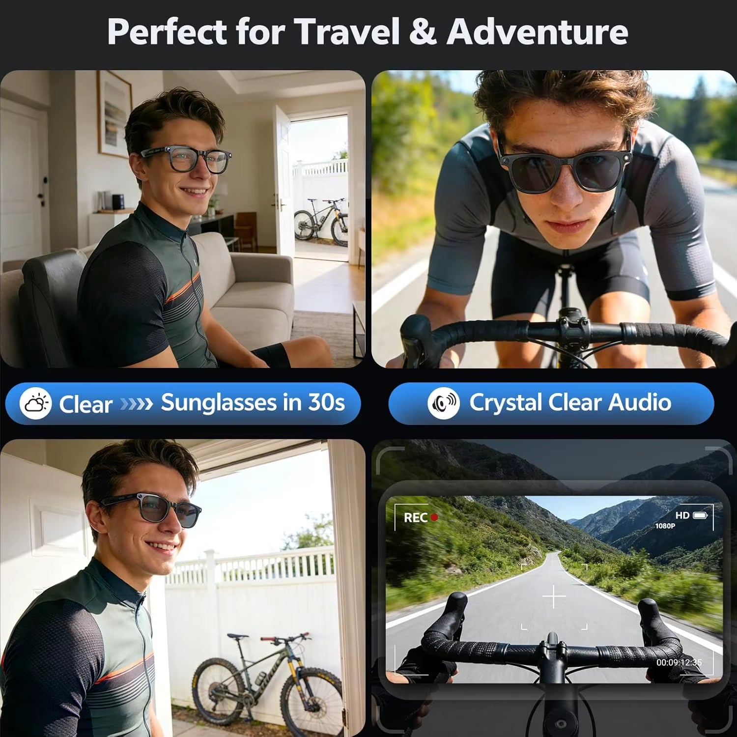 2026 4K 8MP Smart Glasses Men HD Camera 150+Language Translation Chatgpt WIFI Video Recording Bluetooth Callaudio Glasses Women