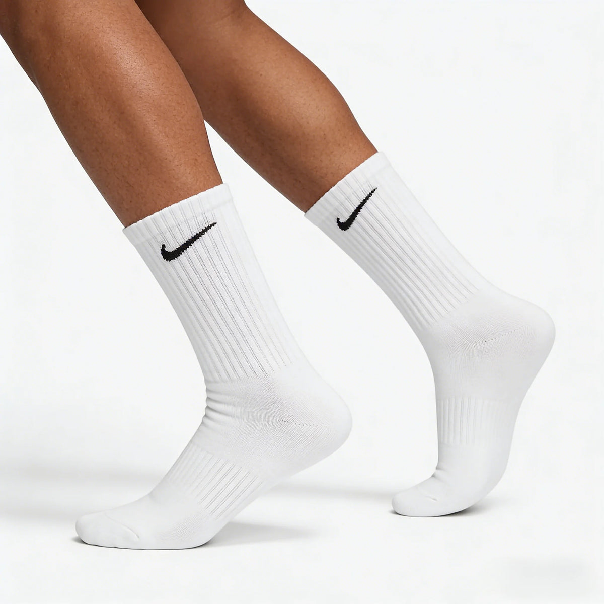 Logo Athletic High-Top Socks Training Mid-Calf Socks Unisex Style Combo Pack White SX7676-100