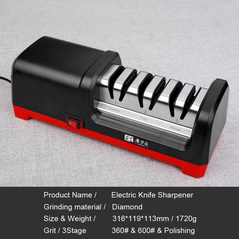 Professional Electric Knife Sharpener EU PLUG Grit 360/600# and Polishing Sharpening Stone Grindstone Power 18W