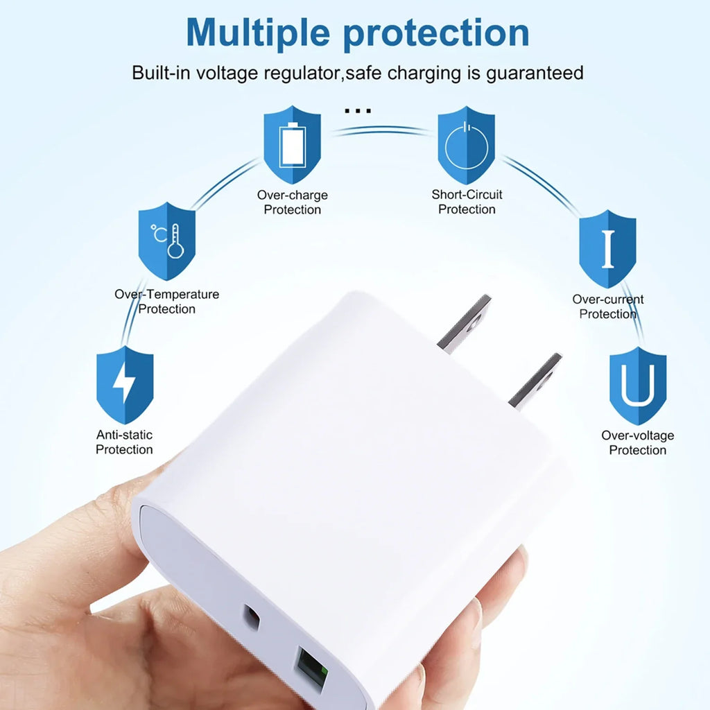 5V 2.4A USB PD Fast Charger for Iphone Ipad Samsung Xiaomi Huawei Tablet Laptop Universal 20W Quick Charging Adapter US EU Plug