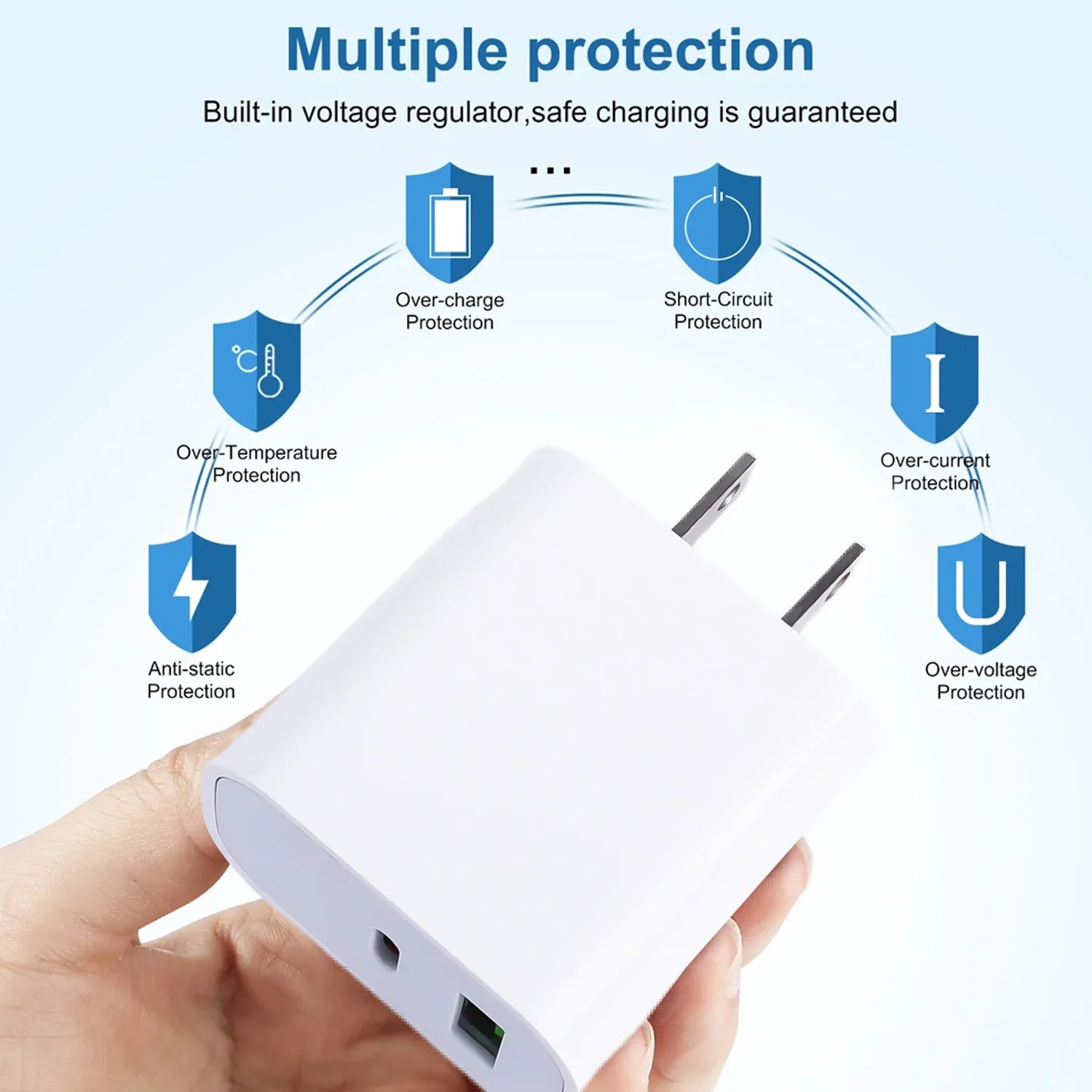 5V 2.4A USB PD Fast Charger for Iphone Ipad Samsung Xiaomi Huawei Tablet Laptop Universal 20W Quick Charging Adapter US EU Plug