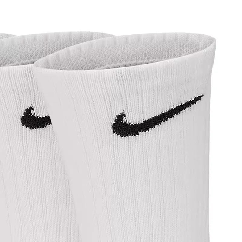 Logo Athletic High-Top Socks Training Mid-Calf Socks Unisex Style Combo Pack White SX7676-100