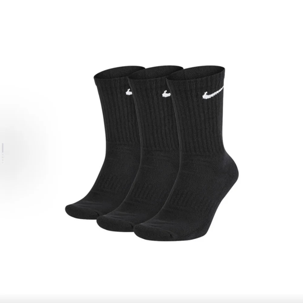 Logo Athletic High-Top Socks Training Mid-Calf Socks Unisex Style Combo Pack White SX7676-100