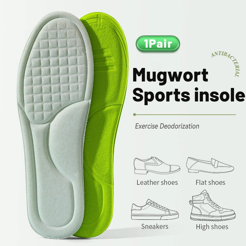 4D Cloud Technology Sports Insoles for Shoes PU Sole Soft Breathable Shock Absorption Cushion Running Orthopedic Care Insoles