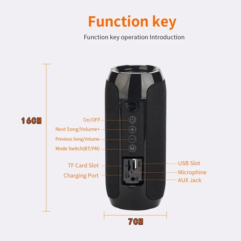 Wireless Portable Bluetooth Speaker Caixa De Som Blutooth Music Sound Box for Radio FM Subwoofer Blootooth Audio Hand Free Baffe