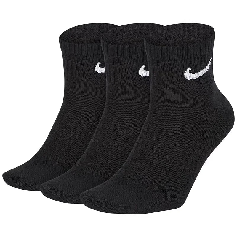 Logo Athletic High-Top Socks Training Mid-Calf Socks Unisex Style Combo Pack White SX7676-100