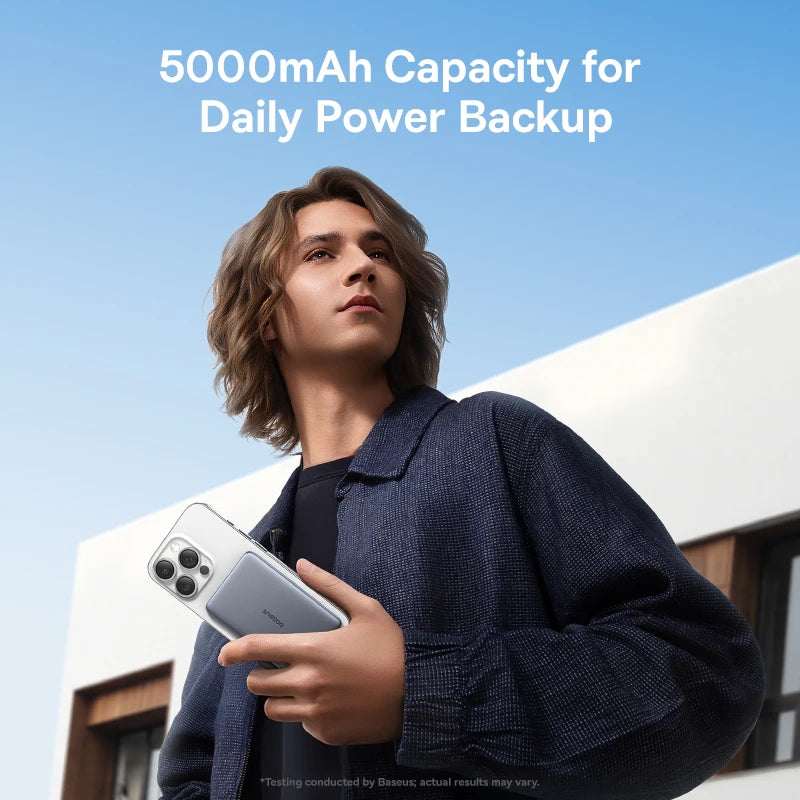 5000Mah Magnetic Power Bank 15W Wireless 20W Wired Charging Thin Card-Sized Slim Portable Powerbank for Iphone 17 Samsung