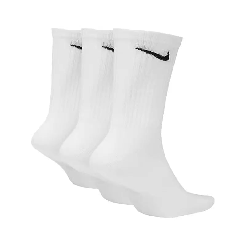 Logo Athletic High-Top Socks Training Mid-Calf Socks Unisex Style Combo Pack White SX7676-100