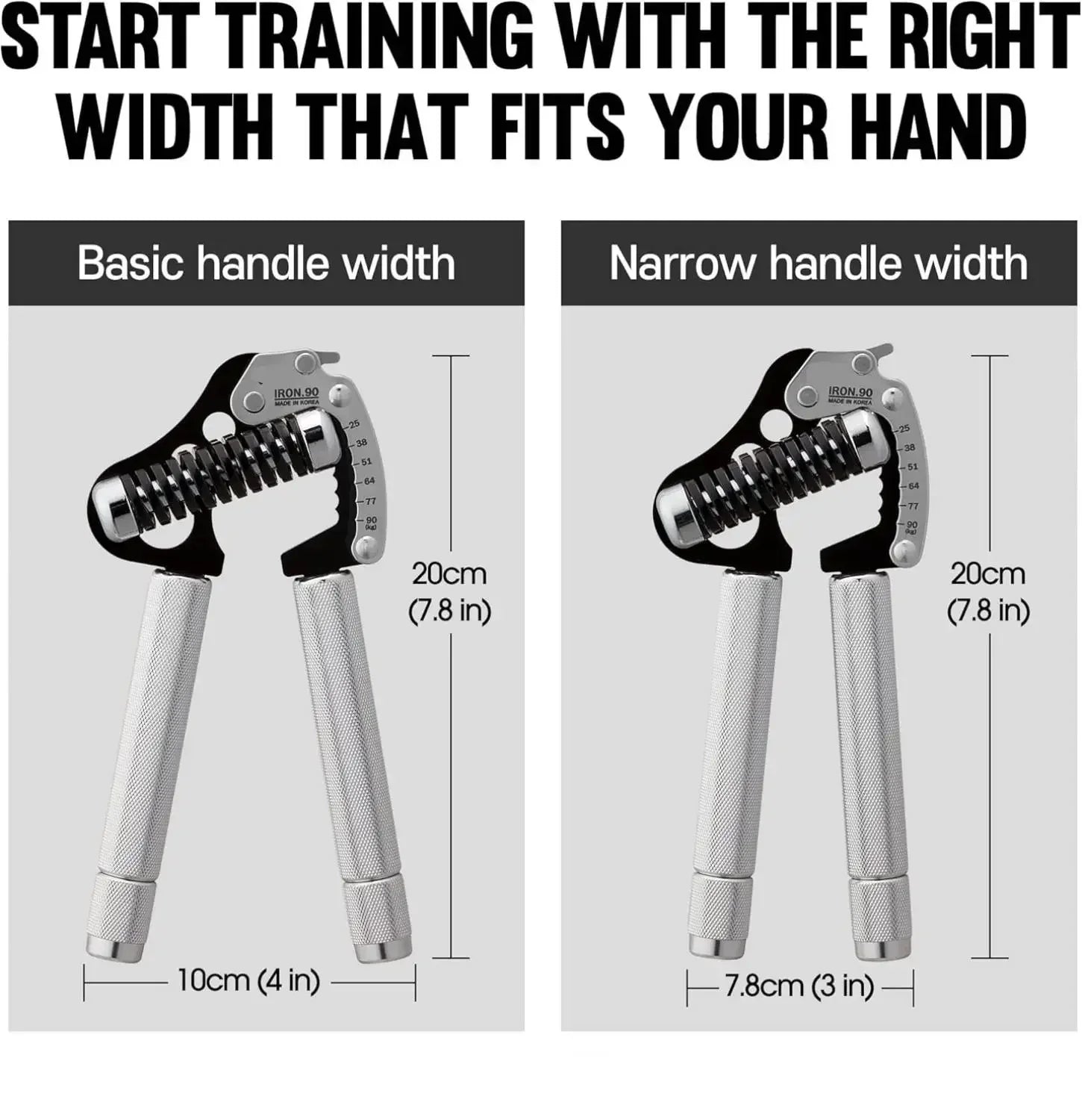 Iron Grip Adjustable Hand Gripper Strengthener Grip Strength Trainer Hand Grip Exerciser Wrist Strengtheners Silent Durable